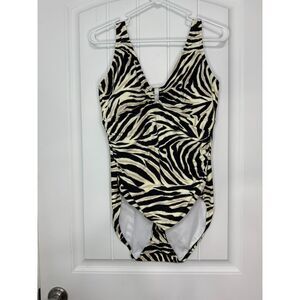 Lauren Ralph Lauren Zebra Print Underwire One Piece – Slimming Tummy Control 14